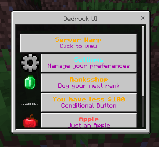 FioMenu Bedrock UI